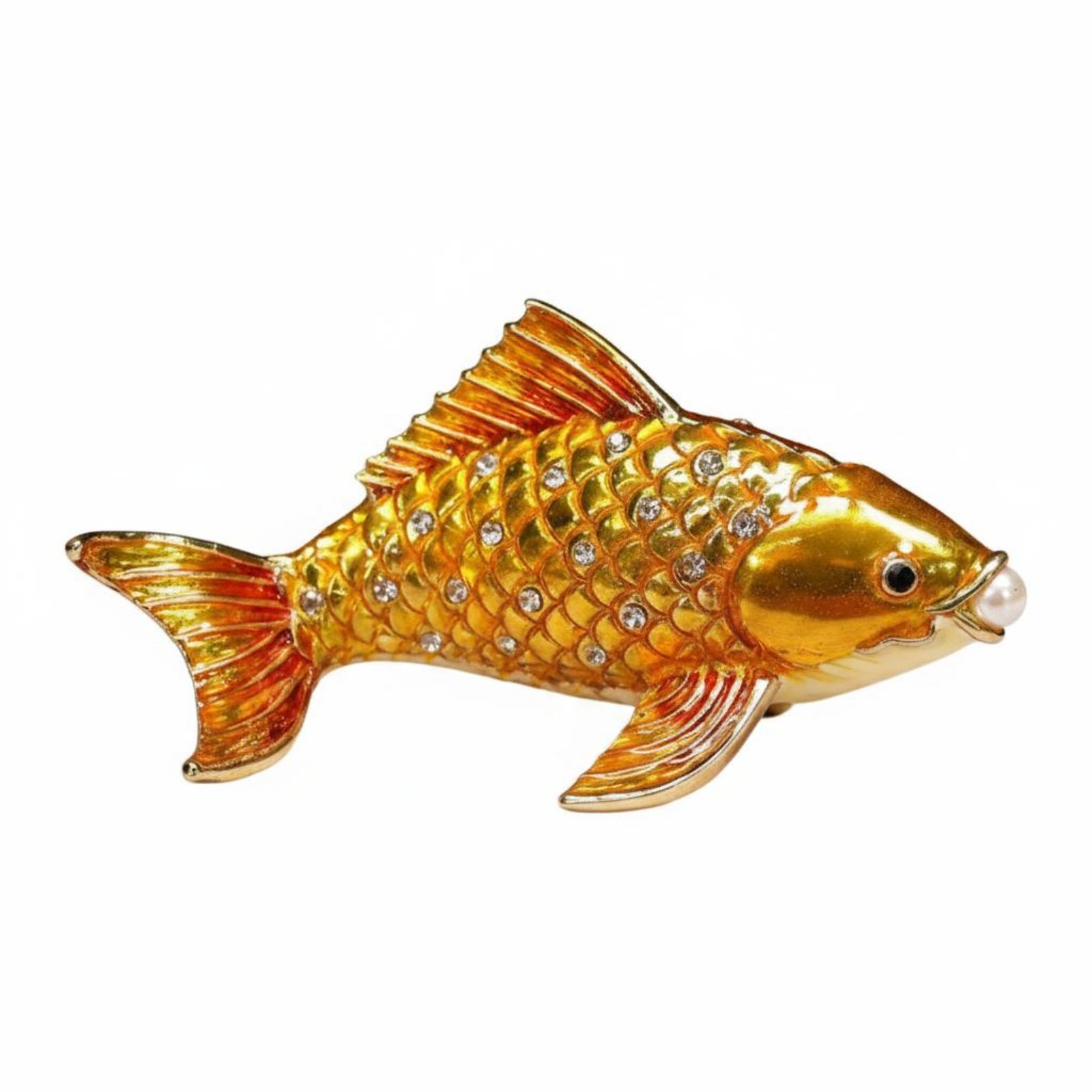 Golden Carp Trinket Box
