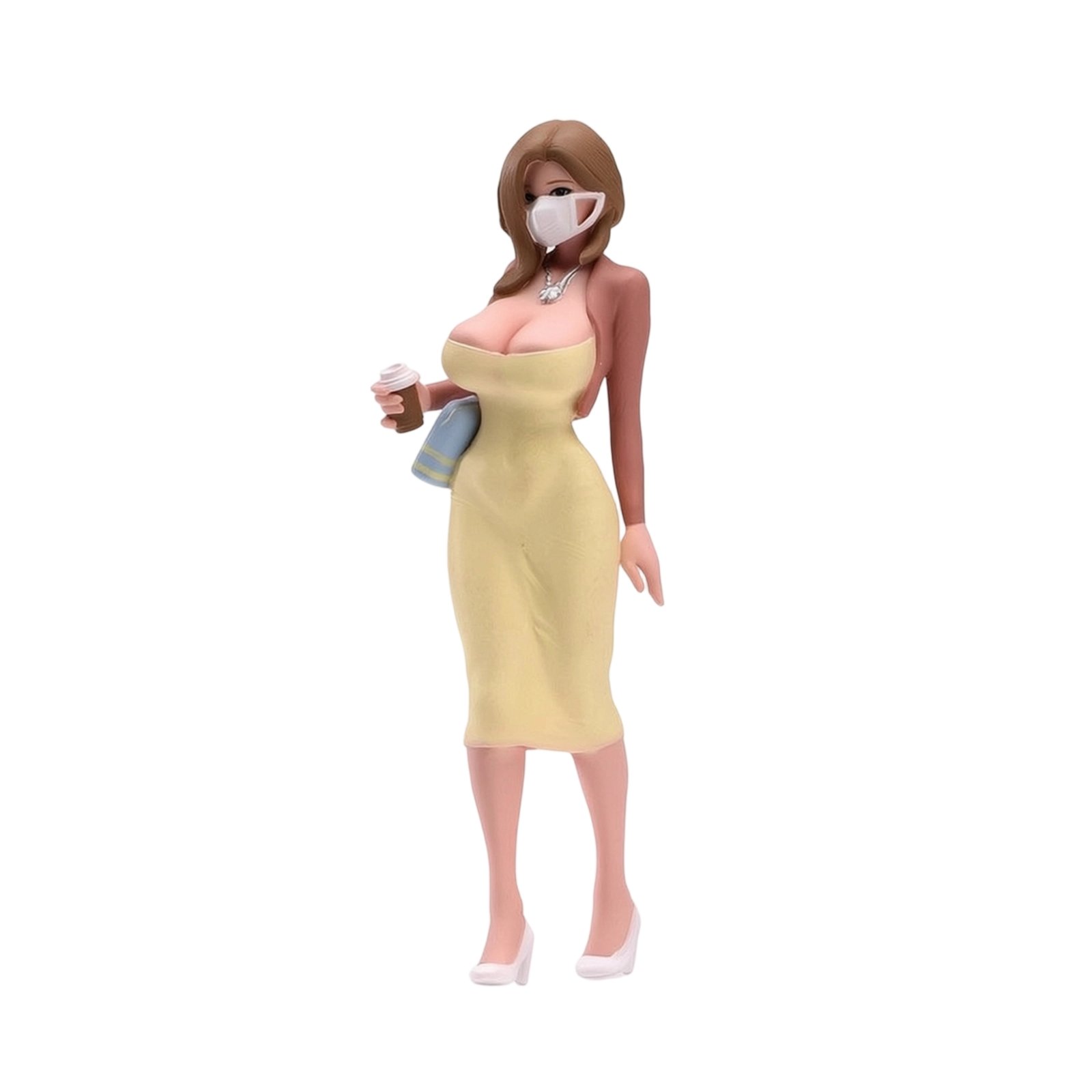 Miniature Woman Figure with Shoulder Bag