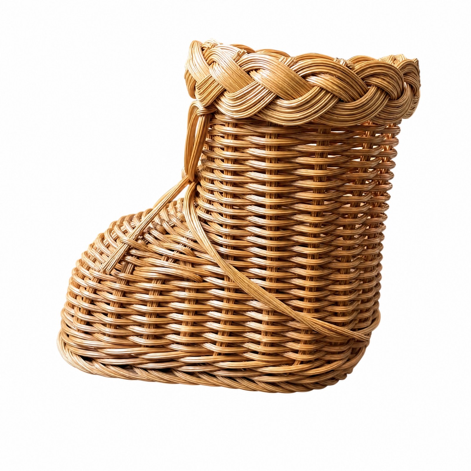 Boot-Shaped Woven Basket