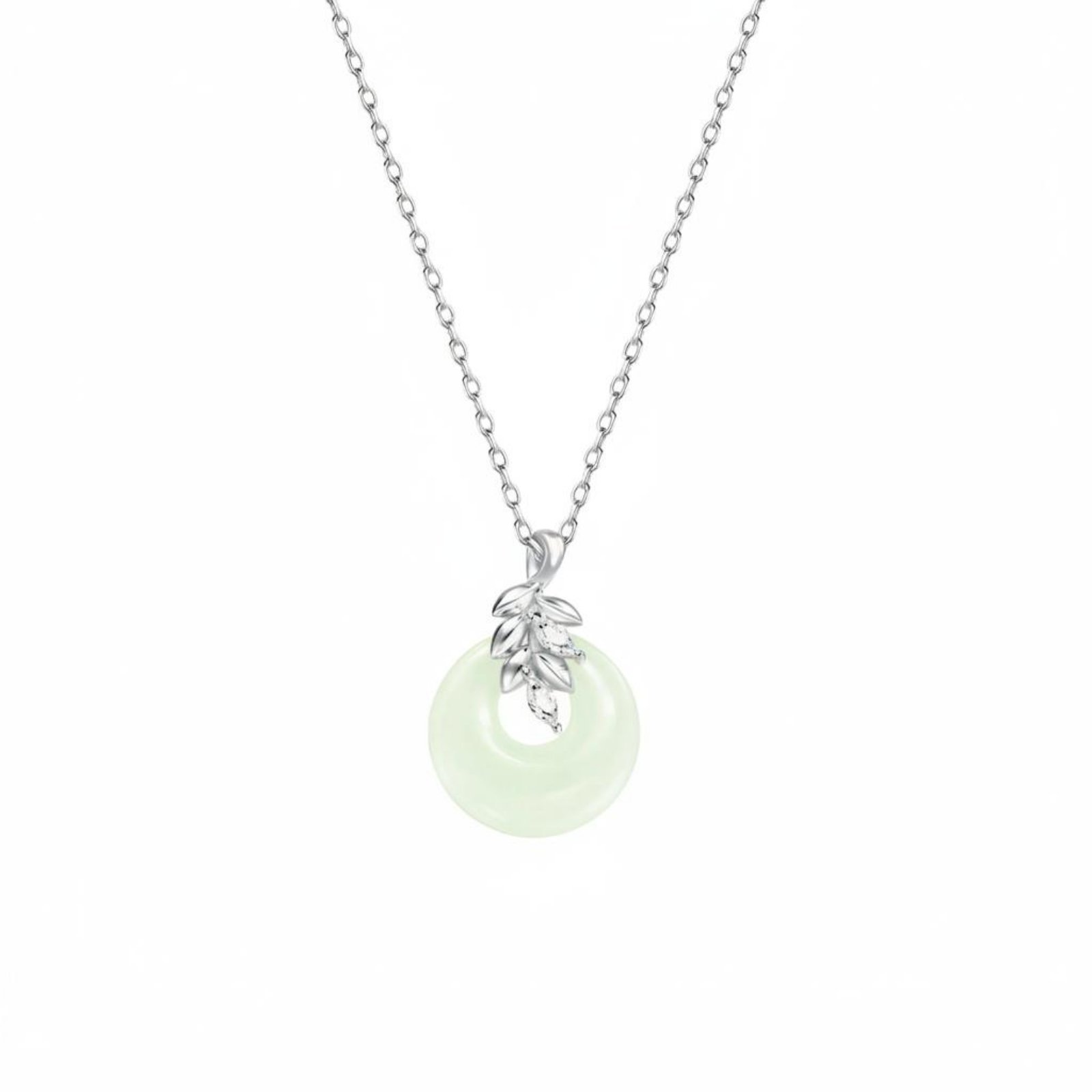 Set of 6 Chinese Jade Peace Buckle Necklace