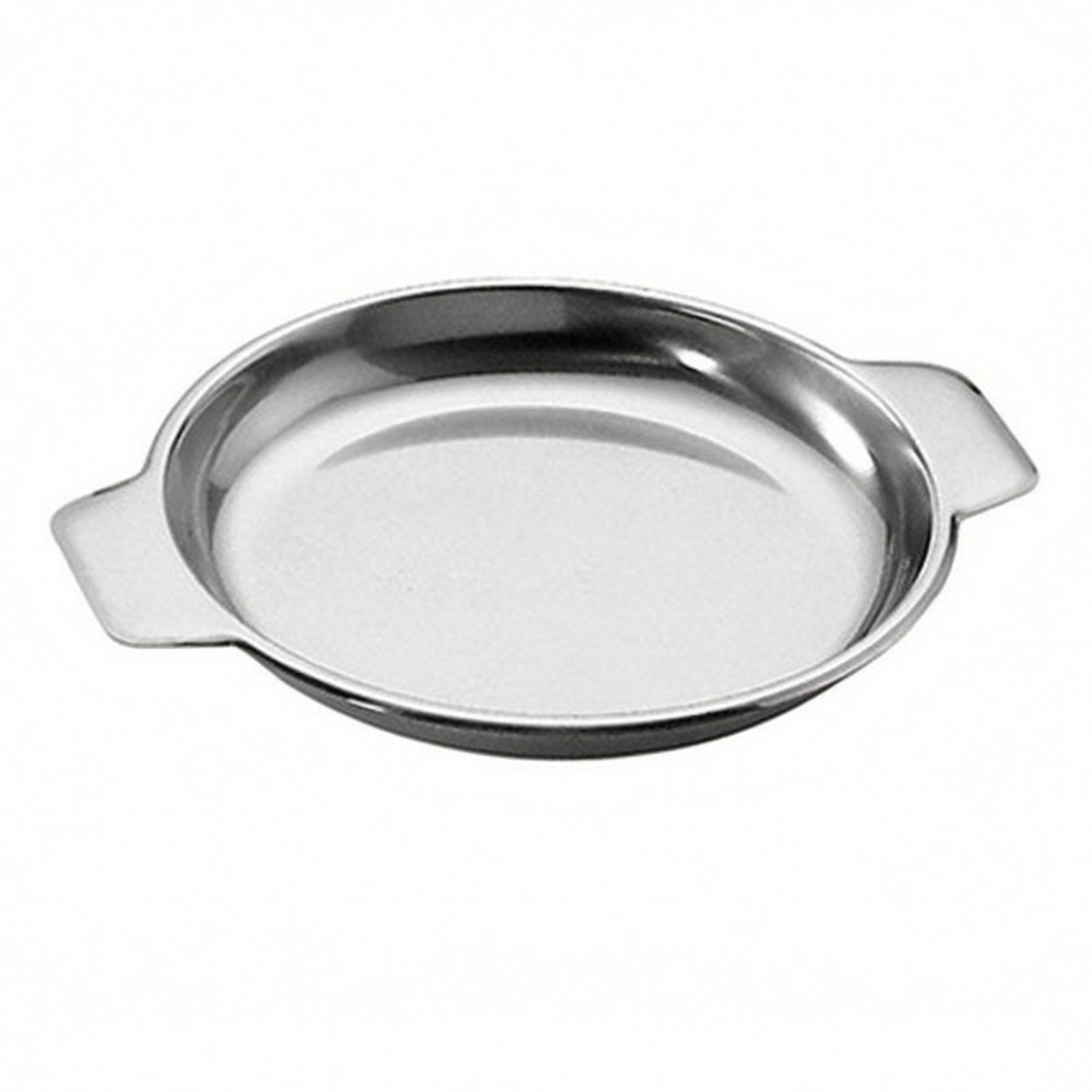 Stainless Steel Serving Platter – 17cm, 2-ear Round Plate