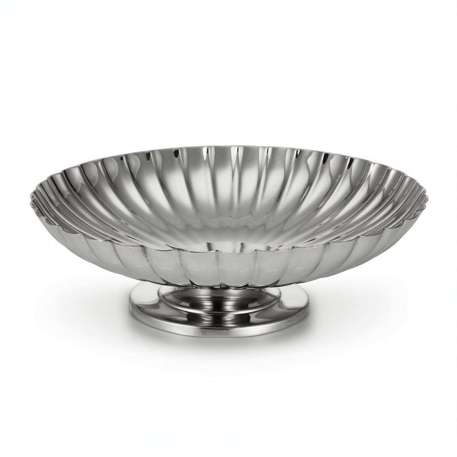 Stainless Steel Pedestal Fruit Bowl – Pumpkin Plate with Base