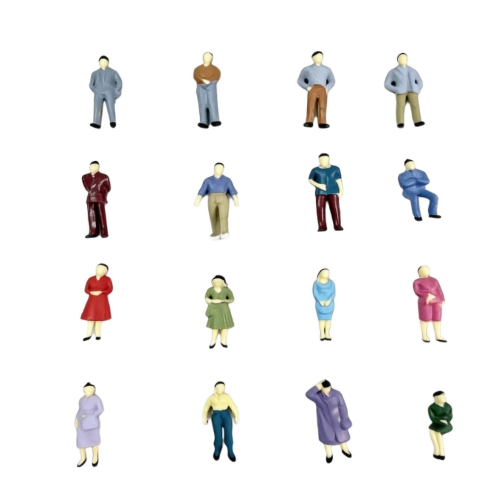 16-Piece Miniature People Figurines