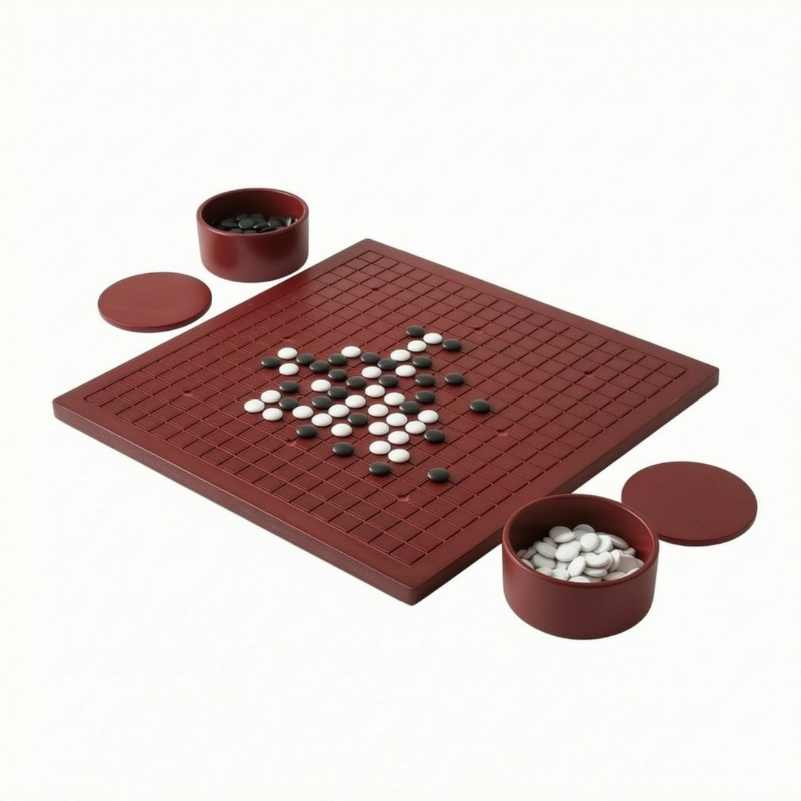 Wooden Strategy Board with Storage Jar