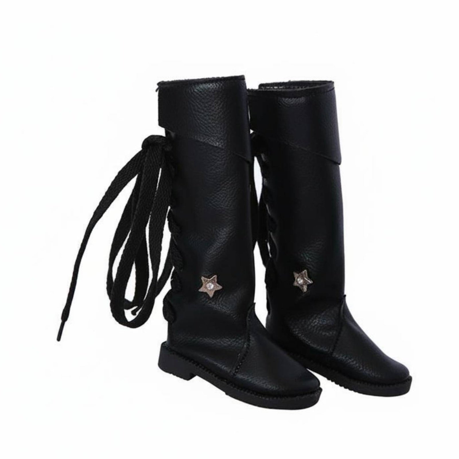 Black Lace-Up Doll Boots