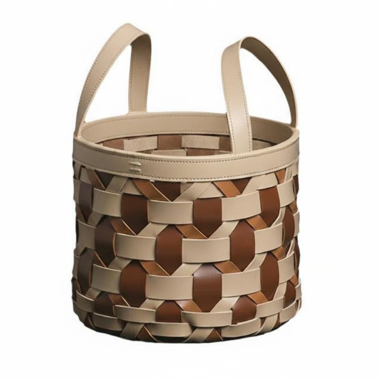 Woven Leather Storage Basket