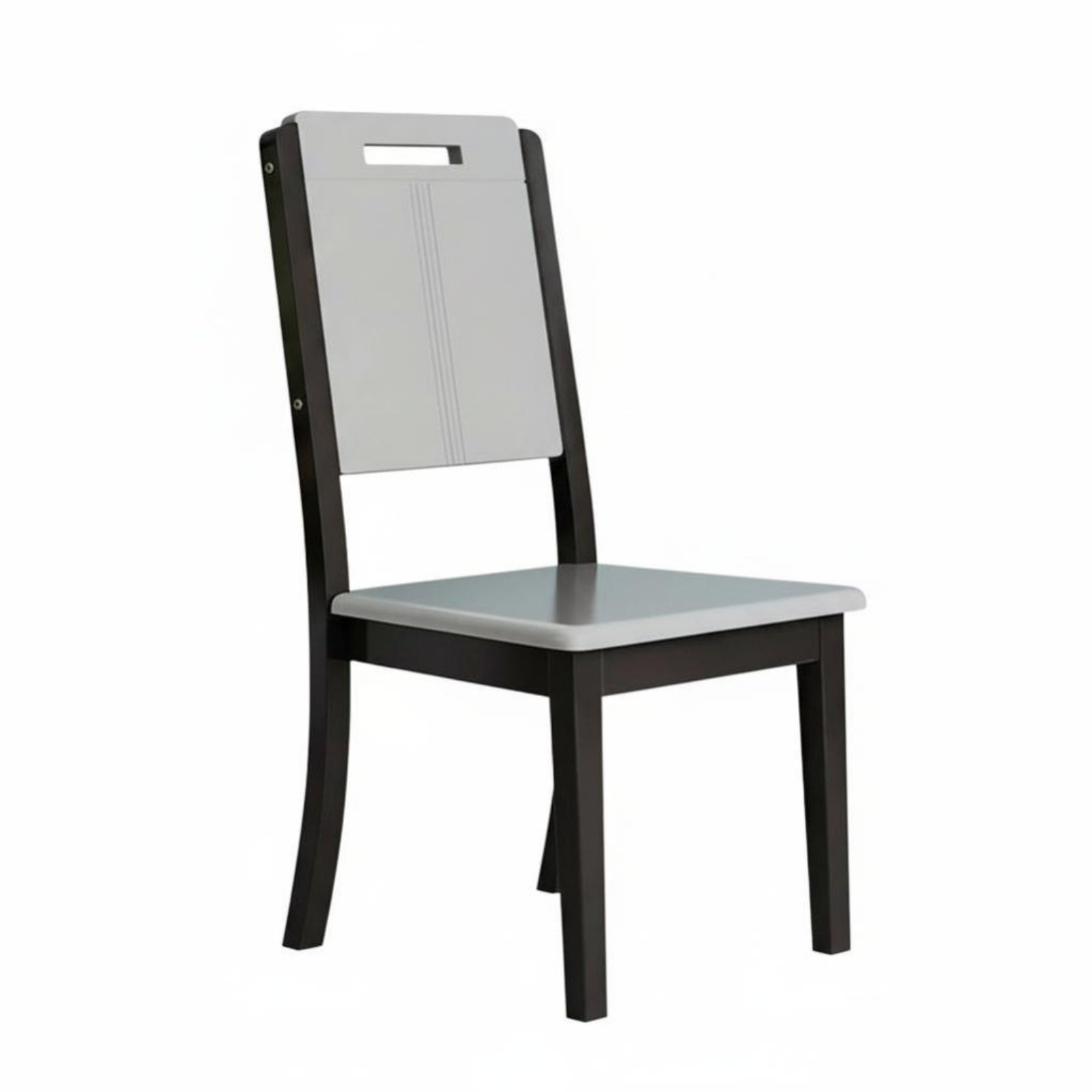 Upholstered Wooden Chair – Black+gray, Three-line
