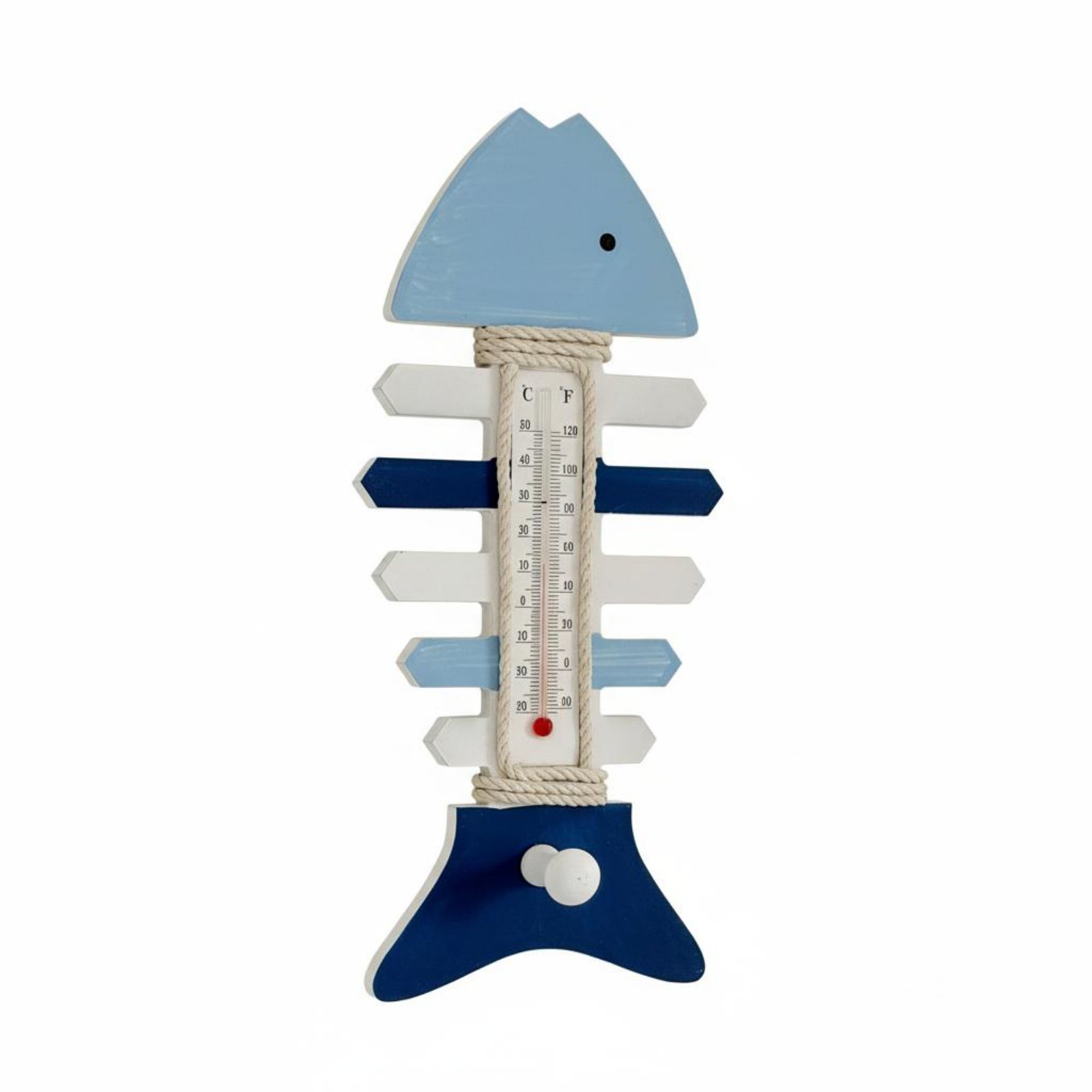 Wooden Fish Skeleton Thermometer