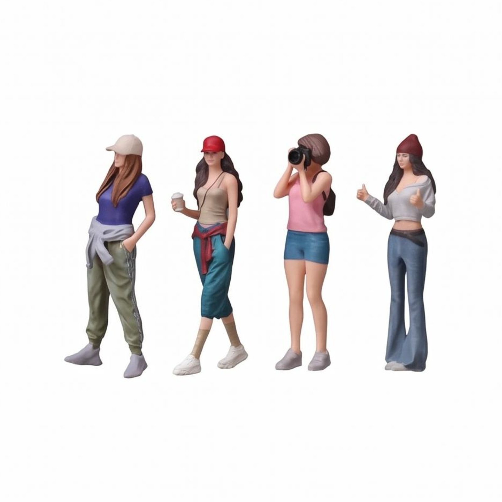 4-Piece 1:64 Resin Female Figure Set