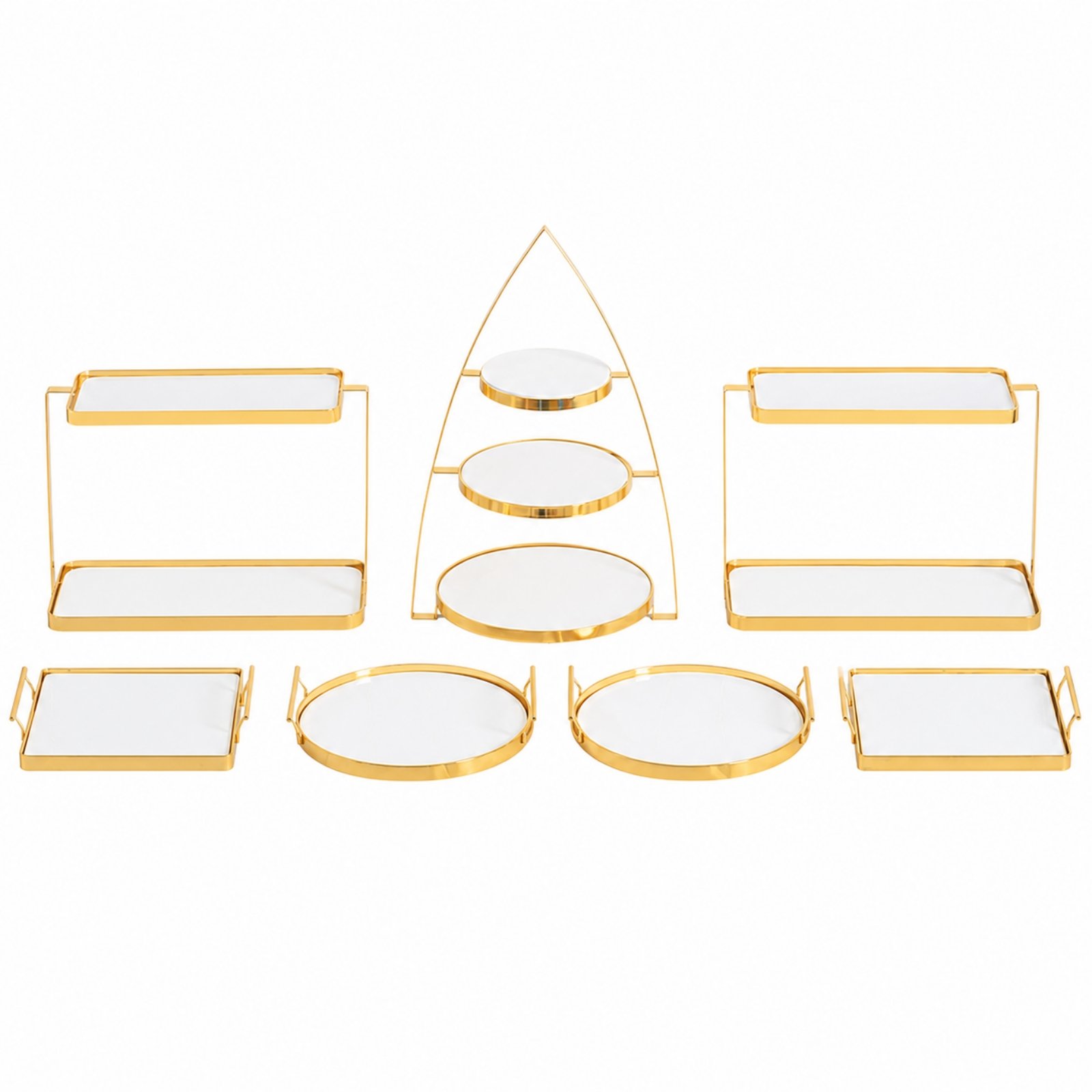 7-Piece Gold-Finish Ceramic Serving Set