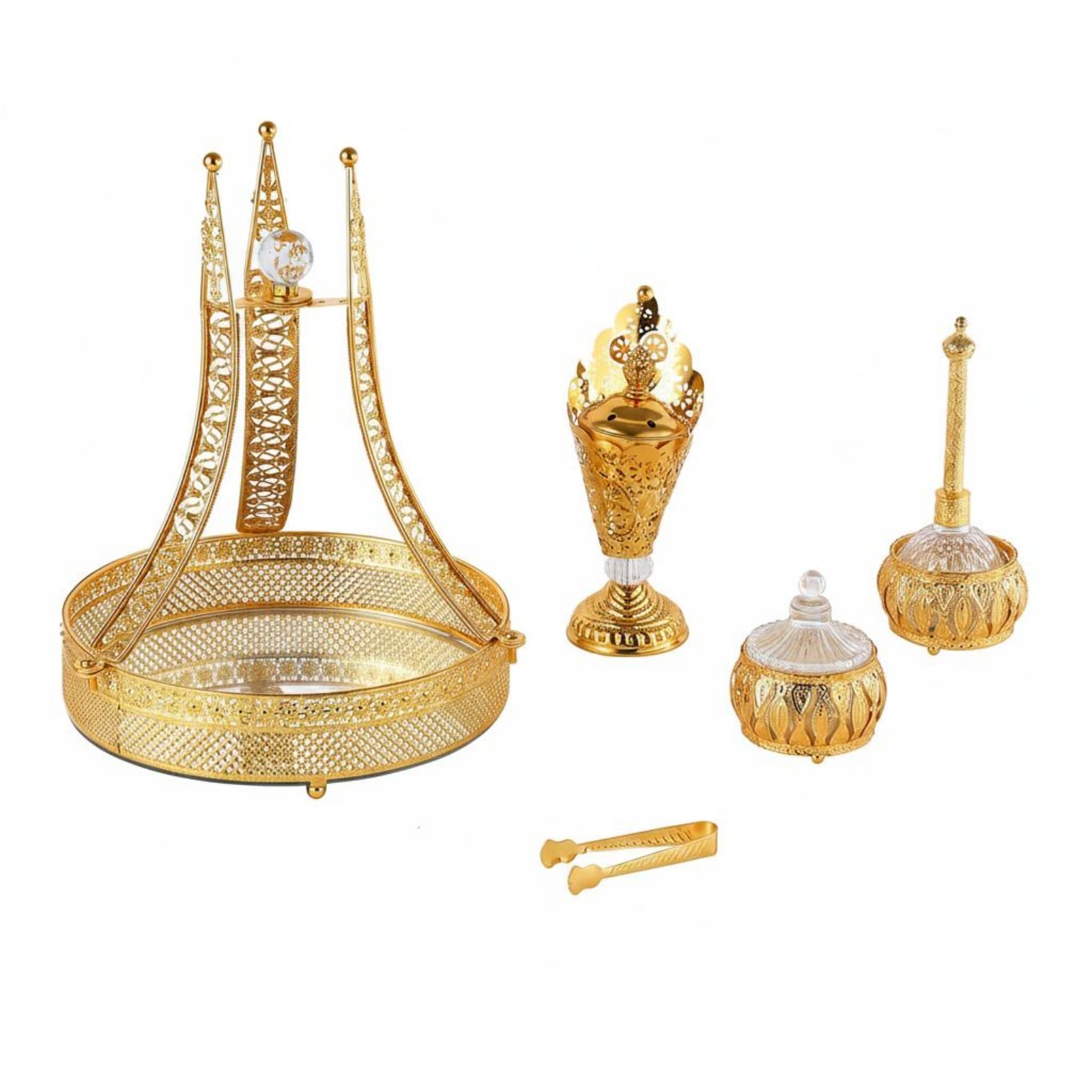 5-Piece Gilded Incense Burner Set