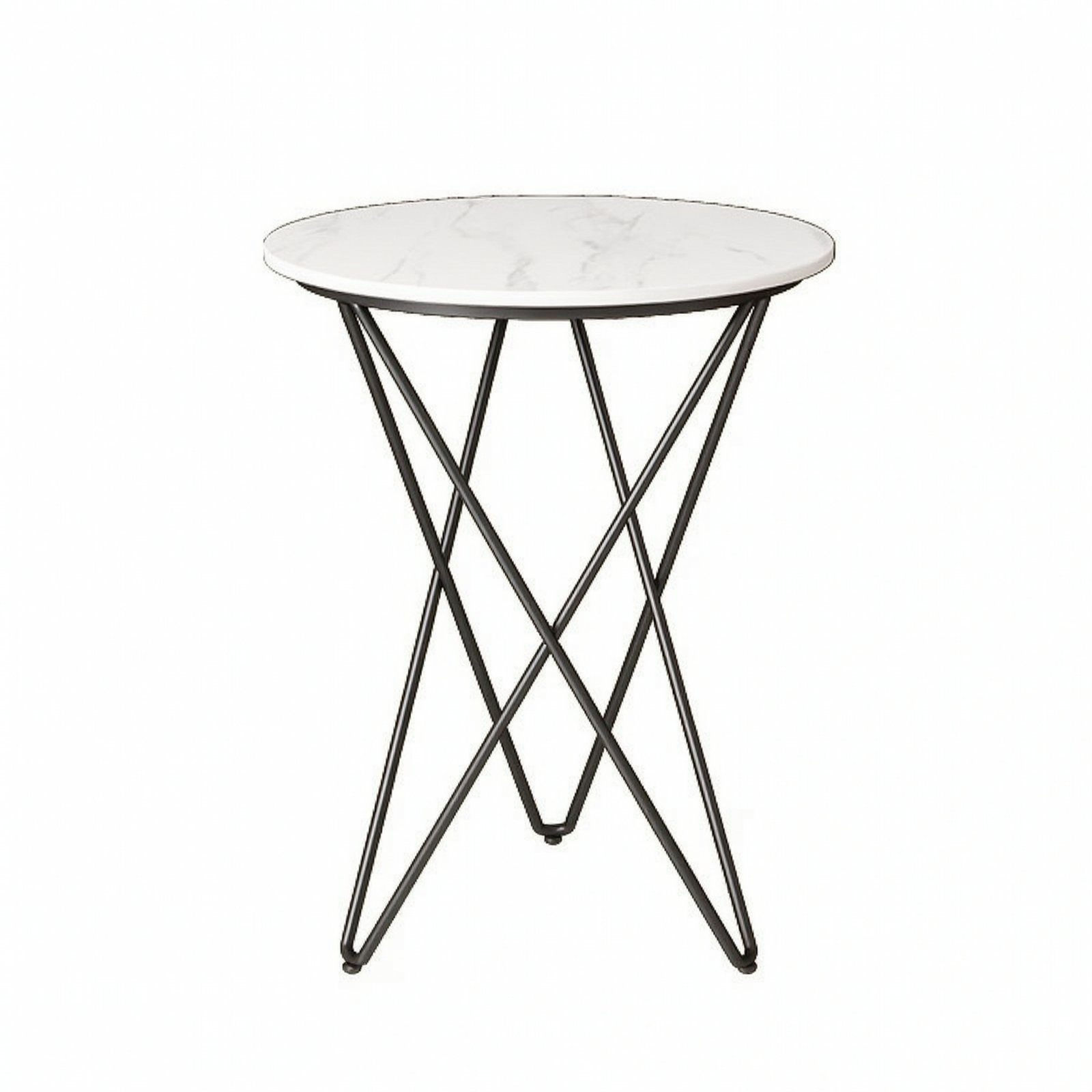 Round Side Table – Black Snow White