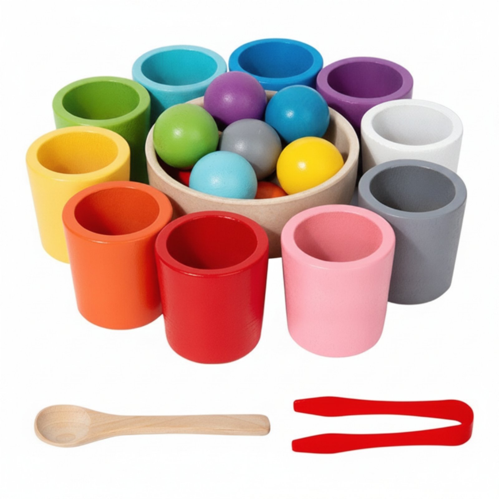 Ball Cup Game with Tongs