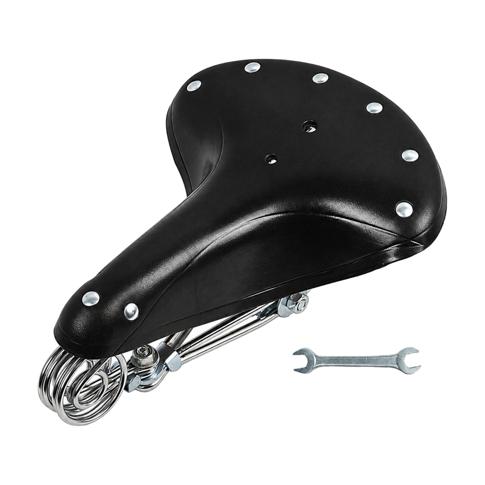 Leather Bike Saddle with Installation Wrench
