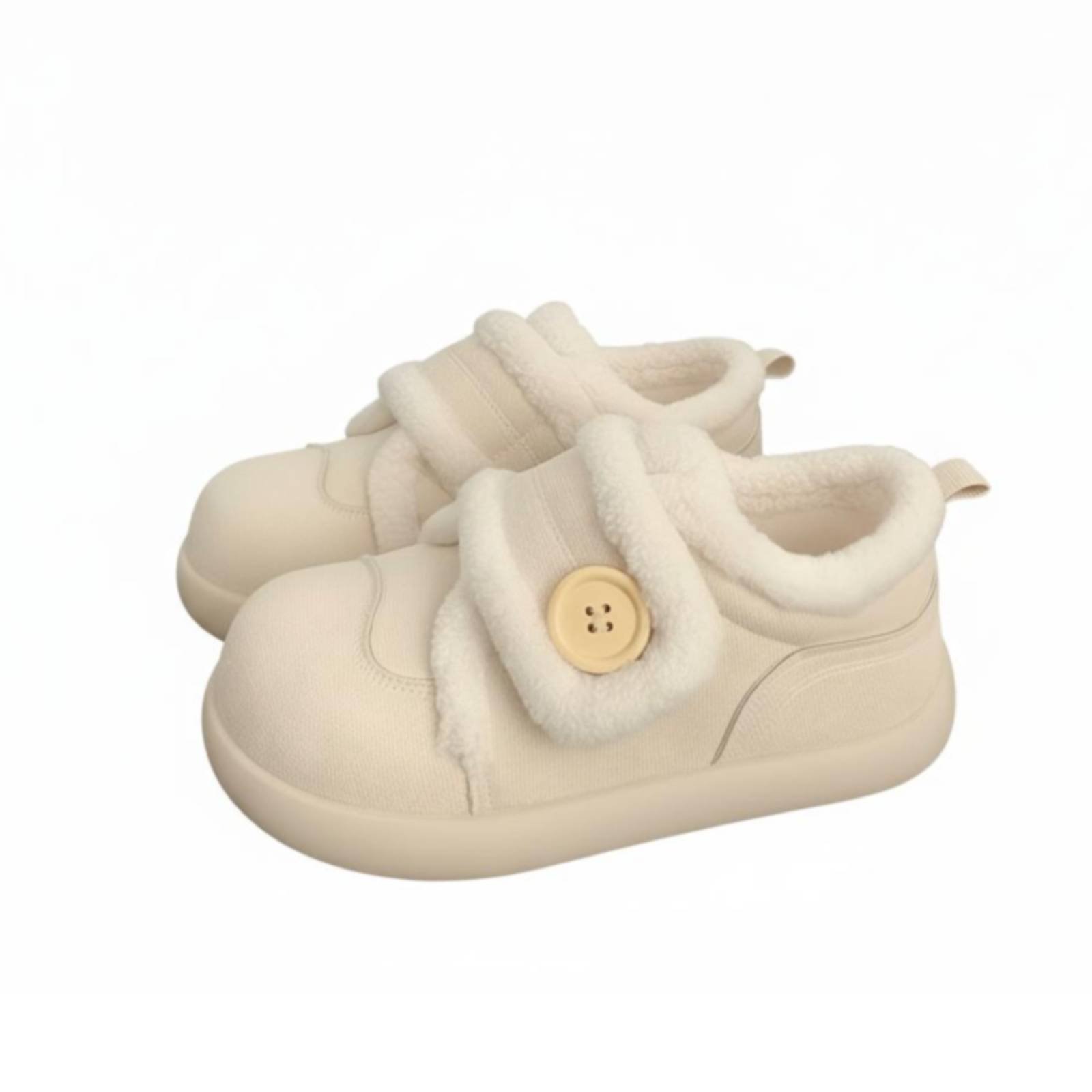 Milk Cream Plush Athletic Shoes