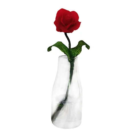 Miniature Flower Vase Red Rose
