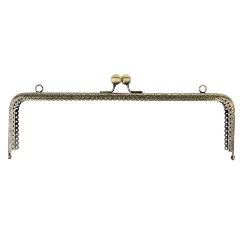 Coin Bag Purse Metal Frame Clasp 25.5cm Bronze