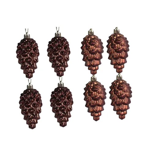 8 Pieces Christmas Pine Cone Pendant Decorations for Wreath