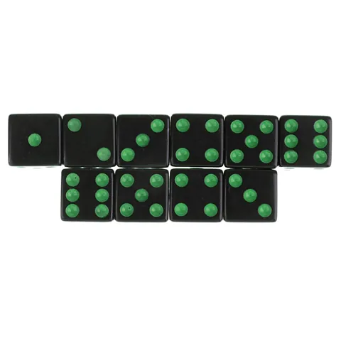 Dice D6 Green Pips