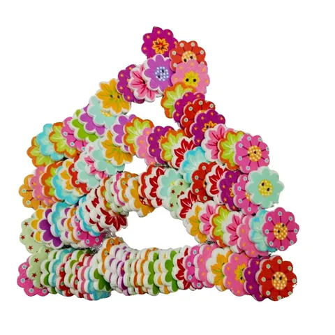 Wooden Flower Buttons