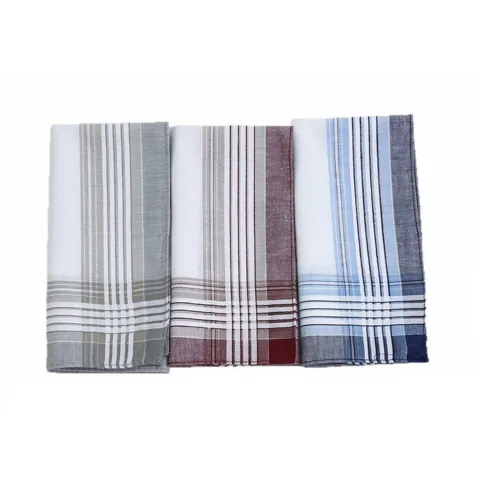 3-Piece Woven Plaid Handkerchief