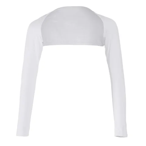 Long Sleeve Arm Cover Shrug White