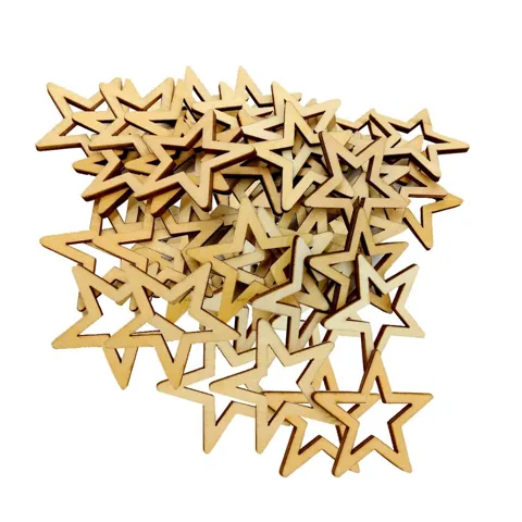 Wooden Star Embellishments 30mm