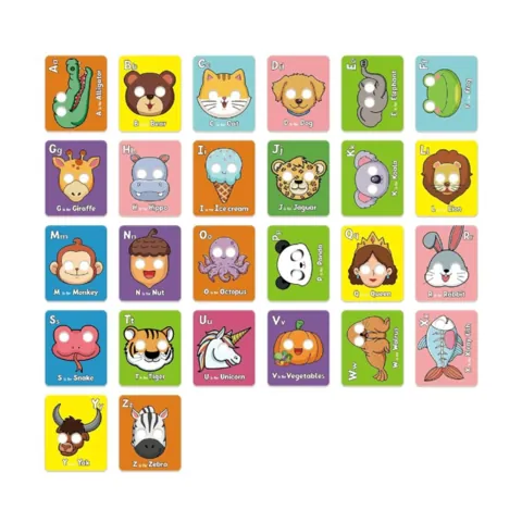 Animal Face Cover Flash Cards Preschool Education