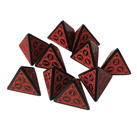 Acrylic D4 Dice Set Red