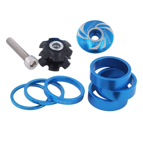 Bicycle Headset Spacer Set Blue
