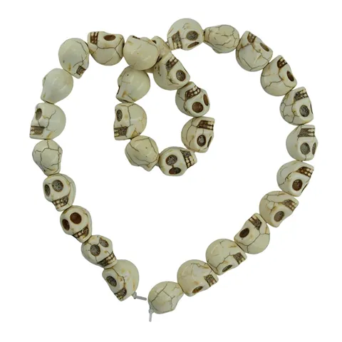 Howlite Turquoise Skull Beads 12x10mm