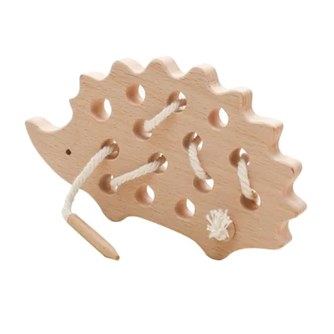 Wooden Threading Toy Hedgehog