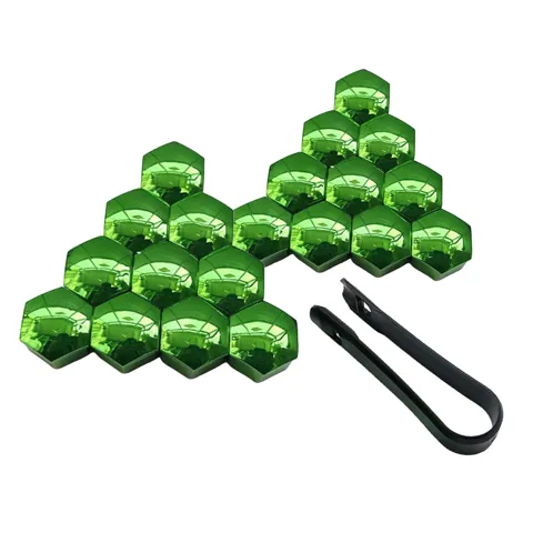 Wheel Nut Caps Green 19mm
