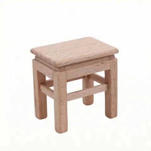 Wooden Dollhouse Stool