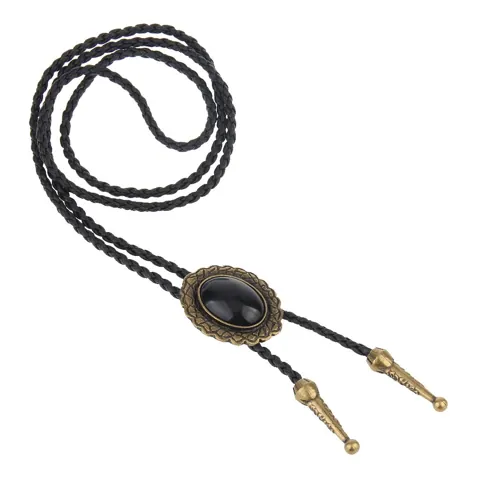 Oval Gemstone Bolo Tie