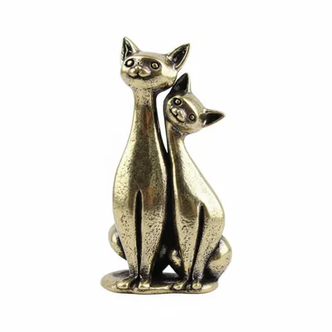 Brass Cat Statue Creative Design