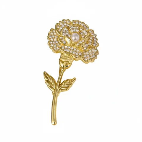 Carnation Flower Brooch Rhinestone