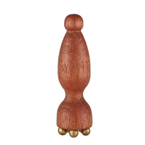 Wooden Massage Tool with Metal Rollers