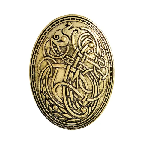 Viking Shield Brooch Gold