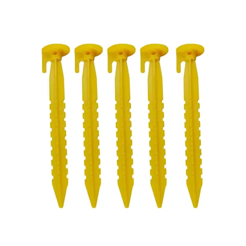 Tent Stakes 20cm Toothed Yellow