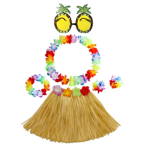 Hawaiian Grass Skirt Flower Wreath