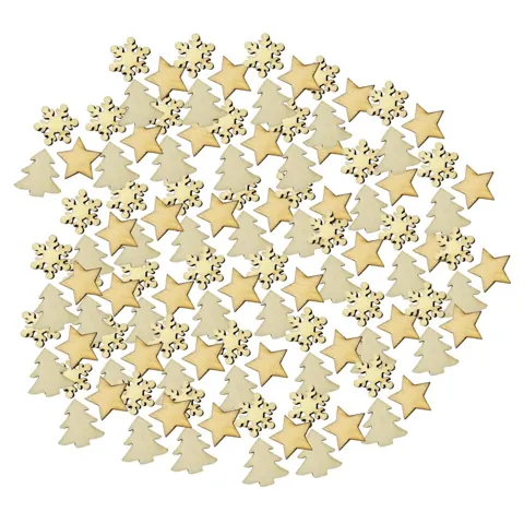 Wood Star Snowflake Embellishments