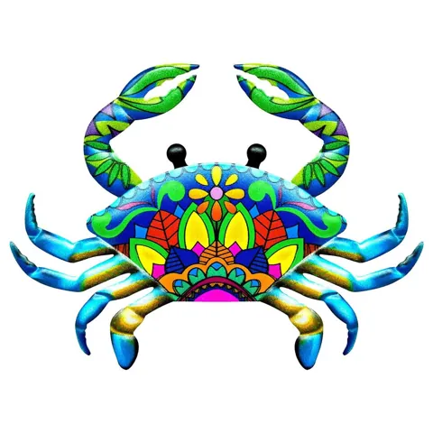 Metal Crab Wall Art Blue