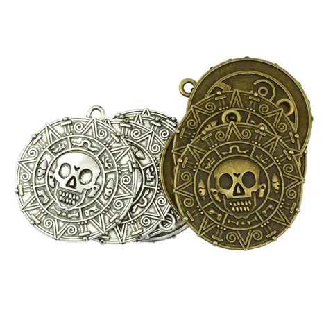 8 Pieces Antique Silver Bronze Skull Pirate Charms Jewelry