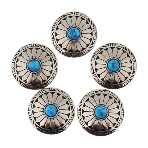Round Floral Buttons Screw Back