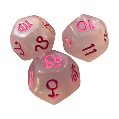 Constellation Dice Clear And Pink
