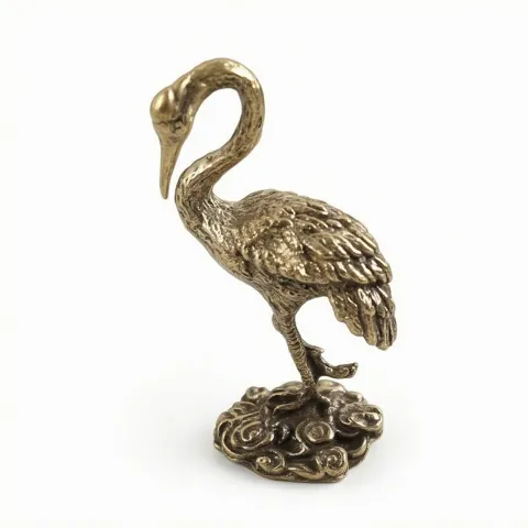 Golden Crane Figurine