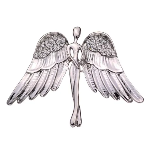 Angel Wings Brooch Silver