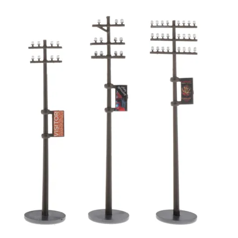 Electric Line Poles 3Pcs