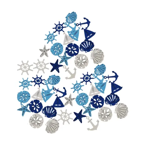 Wood Cutouts Blue White